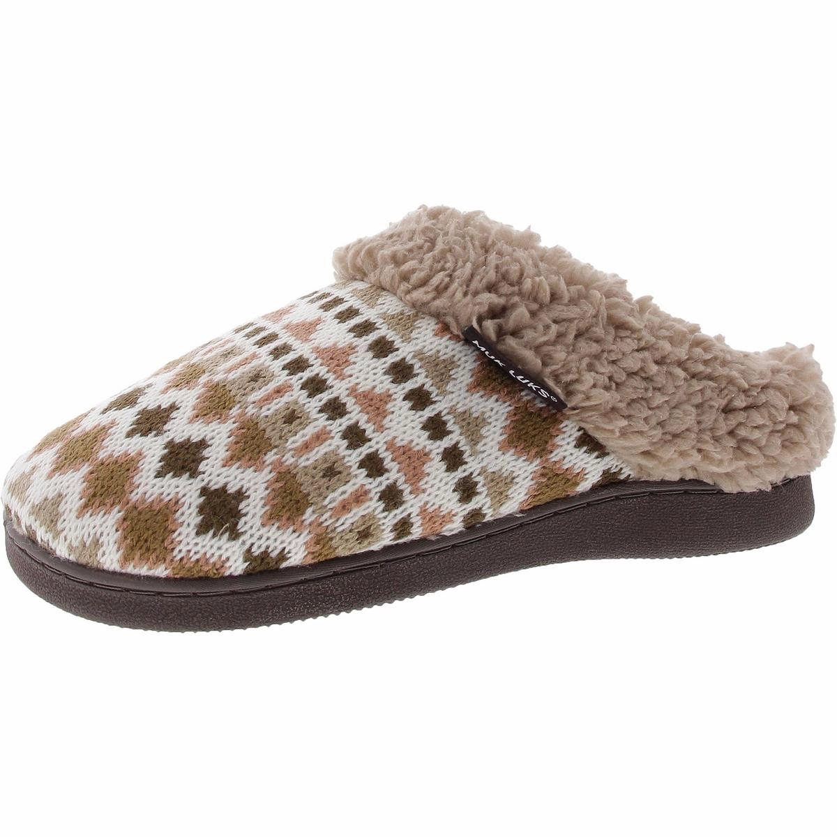 Seamless construction Relaxed Steps Nordic Womens Indoor/Outdoor Faux Fur Slip-On Slippers