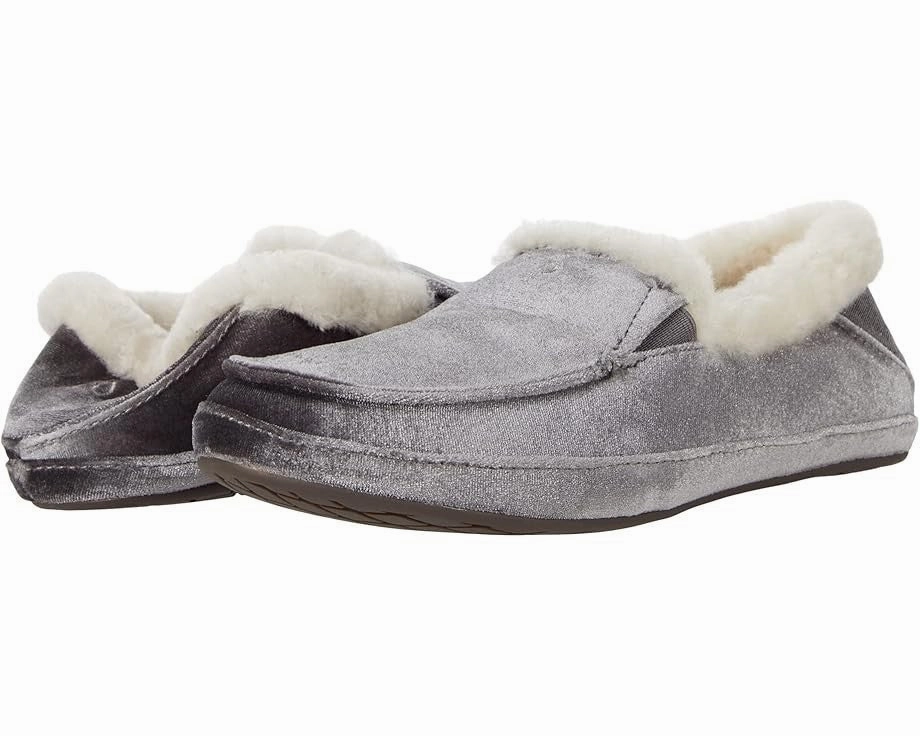OluKai Ku'una Lanui 20458-2626 Women's  Charcoal Fur Lined Slipper JOBB1281 Relaxing Step Stylish