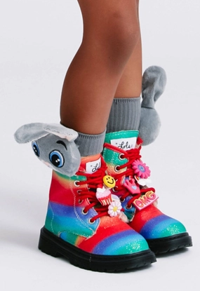 Ombre Rainbow Charm Combat Boots Reliable Fit