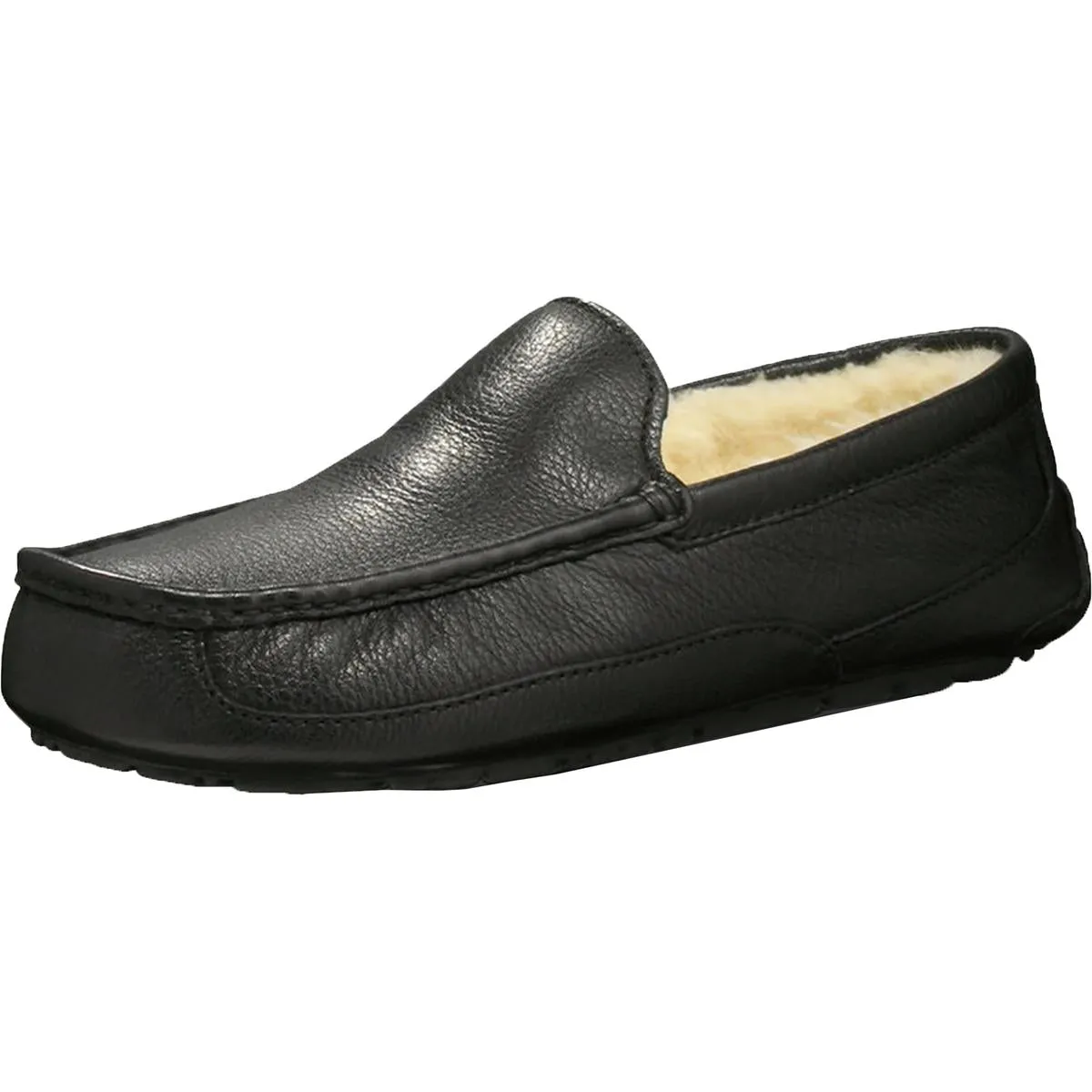 Ascot Mens Leather Lined Loafer Slippers Neon Glow