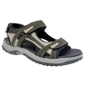Men's Warren Sandals In Black/grey Nubuck festival look Handmade