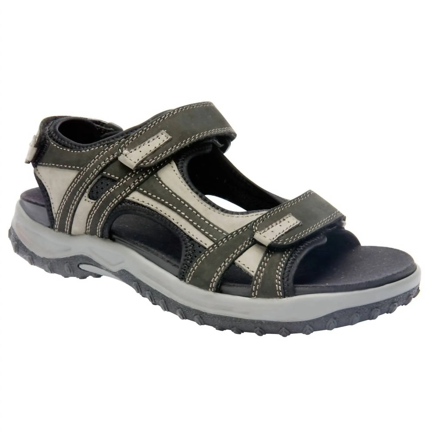 Men's Warren Sandals In Black/grey Nubuck festival look Handmade