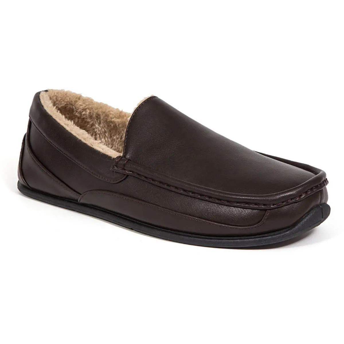 Spun Mens Comfort Insole Faux Fur Lined Loafer Slippers Durable Material Breathable Summer Footwear