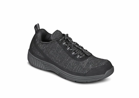kids' athletic footwear running in a coral reef area shoes OrthoFeet Lava 633 Sneaker Men's Black Stretchable No-Tie Orthopedic RHS4830