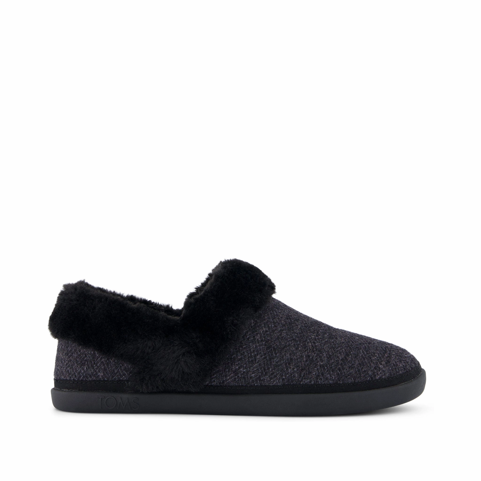 Oslo Black Cozy Herringbone Slipper Quick Relaxation Step