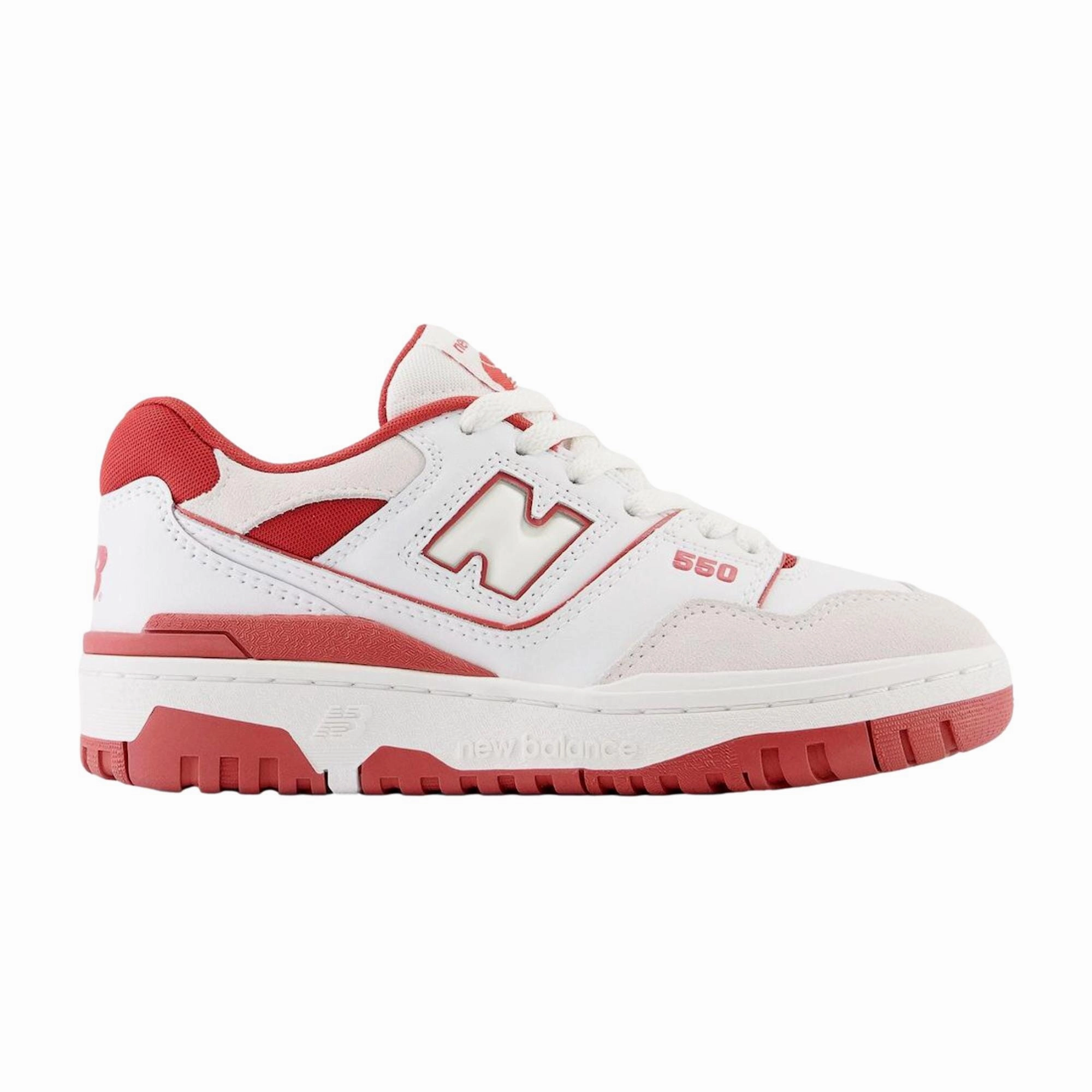 New Balance 550 White/Red  BB550STF Men's Technical - fabric fabric shoes