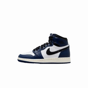 Nike Air Jordan 1 Retro High OG Midnight Navy/Black-White-Sail  FD1437-401 Grade-School All-weather breathability