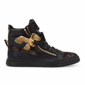BLACK CAMO GOLDEN EAGLE STRAP SNEAKERS Low Top Style