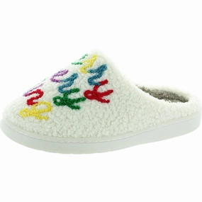 Cozi Womens Faux Fur Lined Faux Fur Slide Slippers Closed Toe Stretchable Upper