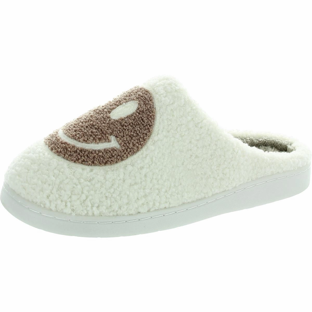 Cozi Womens Faux Fur Lined Faux Fur Slide Slippers Anti Slip Feature