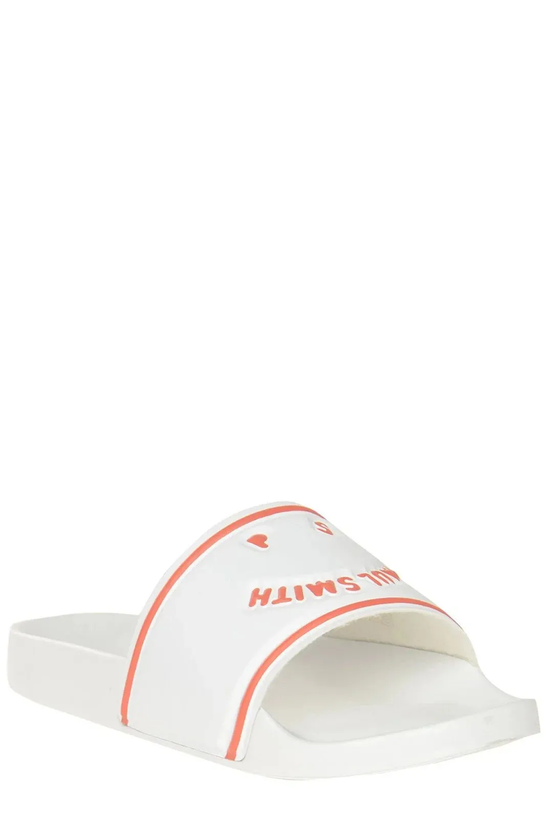 Paul Smith M2SSUM17HRUB Sandal Men's  White Orange Slip-On Slide JOBB1879 Chic Walk