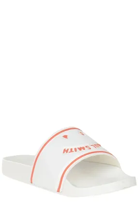 Paul Smith M2SSUM17HRUB Sandal Men's  White Orange Slip-On Slide JOBB1879 Chic Walk