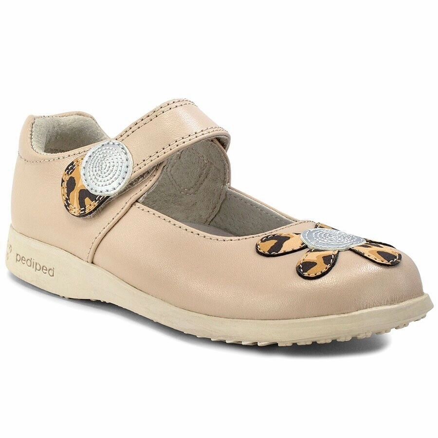 Dual Zone Traction Anti Odor Pediped Flex Chloe RS7089 Sandals Girls US 10 Beige Round Toe Mary Jane ZPO2074