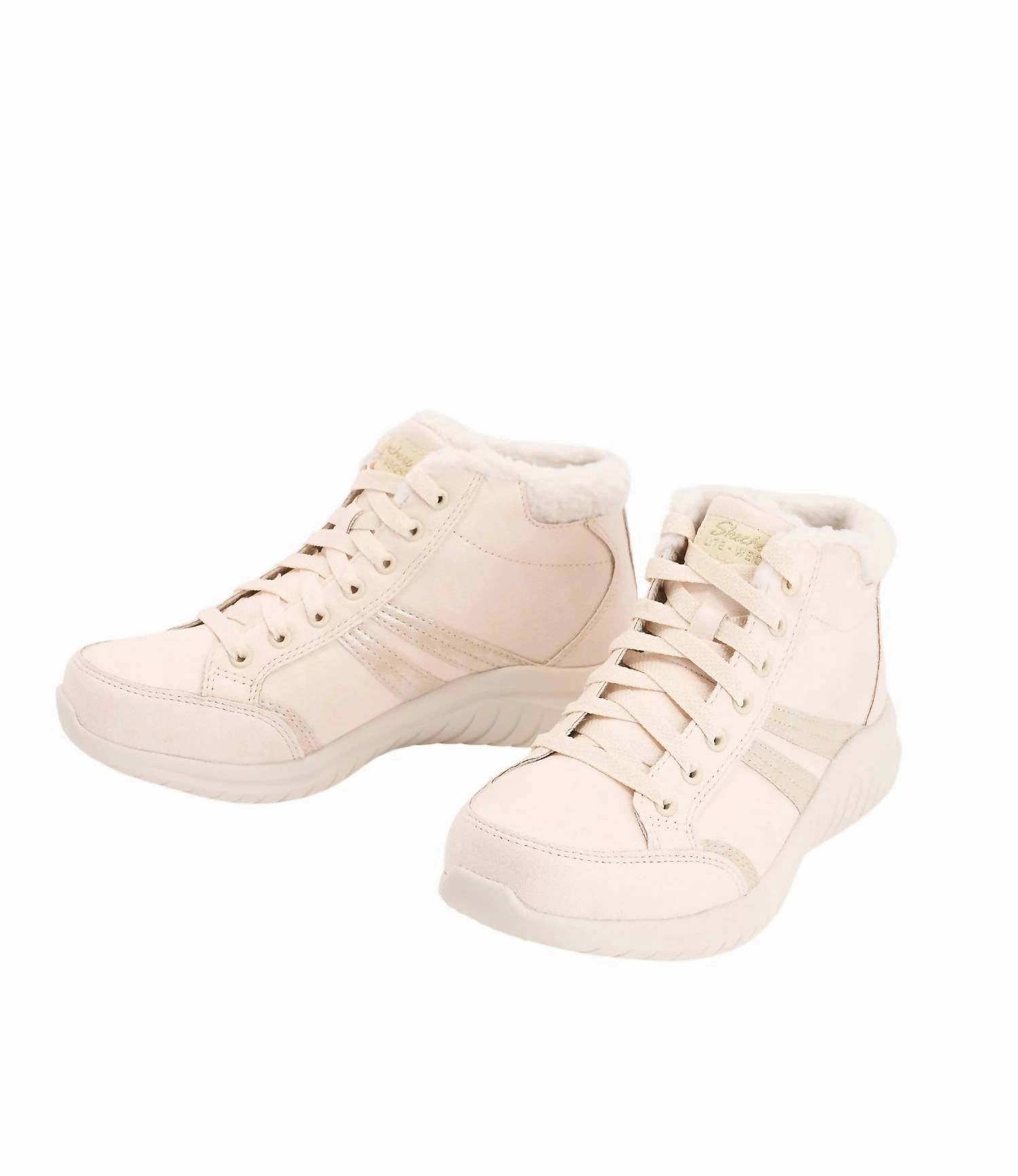 Comfortable Shank Breathable Work Commute Women's Ultra Flex Metallic Overlay Boots In Natural