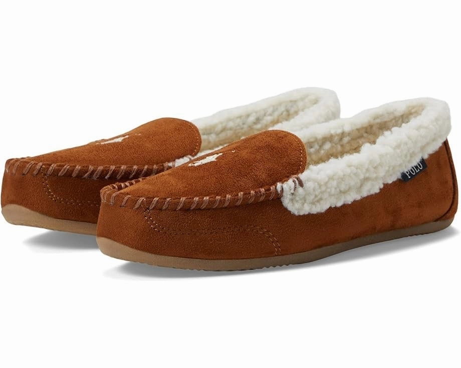 Polo Ralph Lauren Declan SLF6386ARL Slipper Women's  Brown Moccasin JOBB1946 Practical Comfort