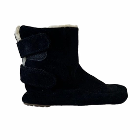 Pom Pom Unisex Black Suede Boots All Round Use Everyday Comfort