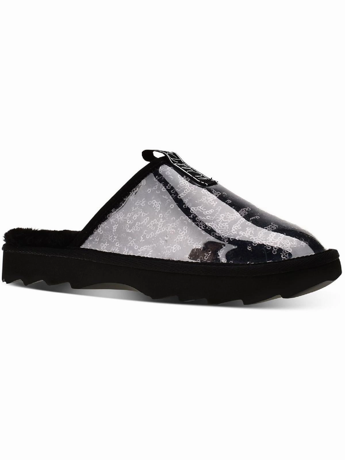 Portiaa Womens Faux Fur Slip On Slide Slippers Mule Style Good Grip