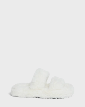 Effortless Travel Fit Anti Slip Sole ZETA WOMEN'S FAUX FUR PLATFORM SLIPPERS