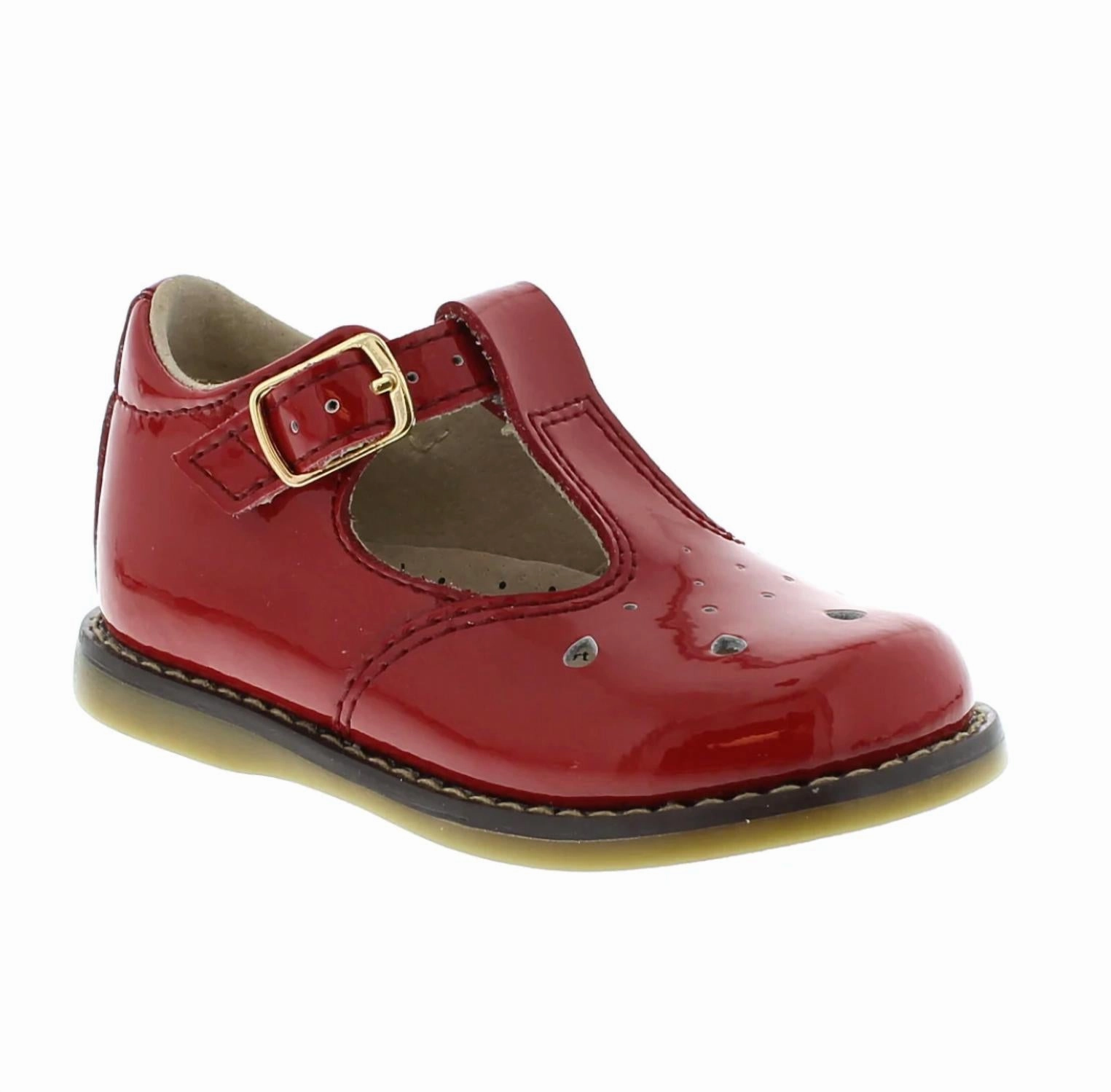 Girl's Harper Shoe - Medium/wide In Red Patent Urban Explorer Posture Focus