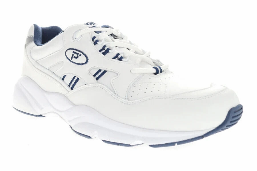 Propet Stability Walker M2034WN Sneakers Men 11 White Navy Athletic Shoes ZPO671 (White,11) Sandals Comfortable Foot Arch