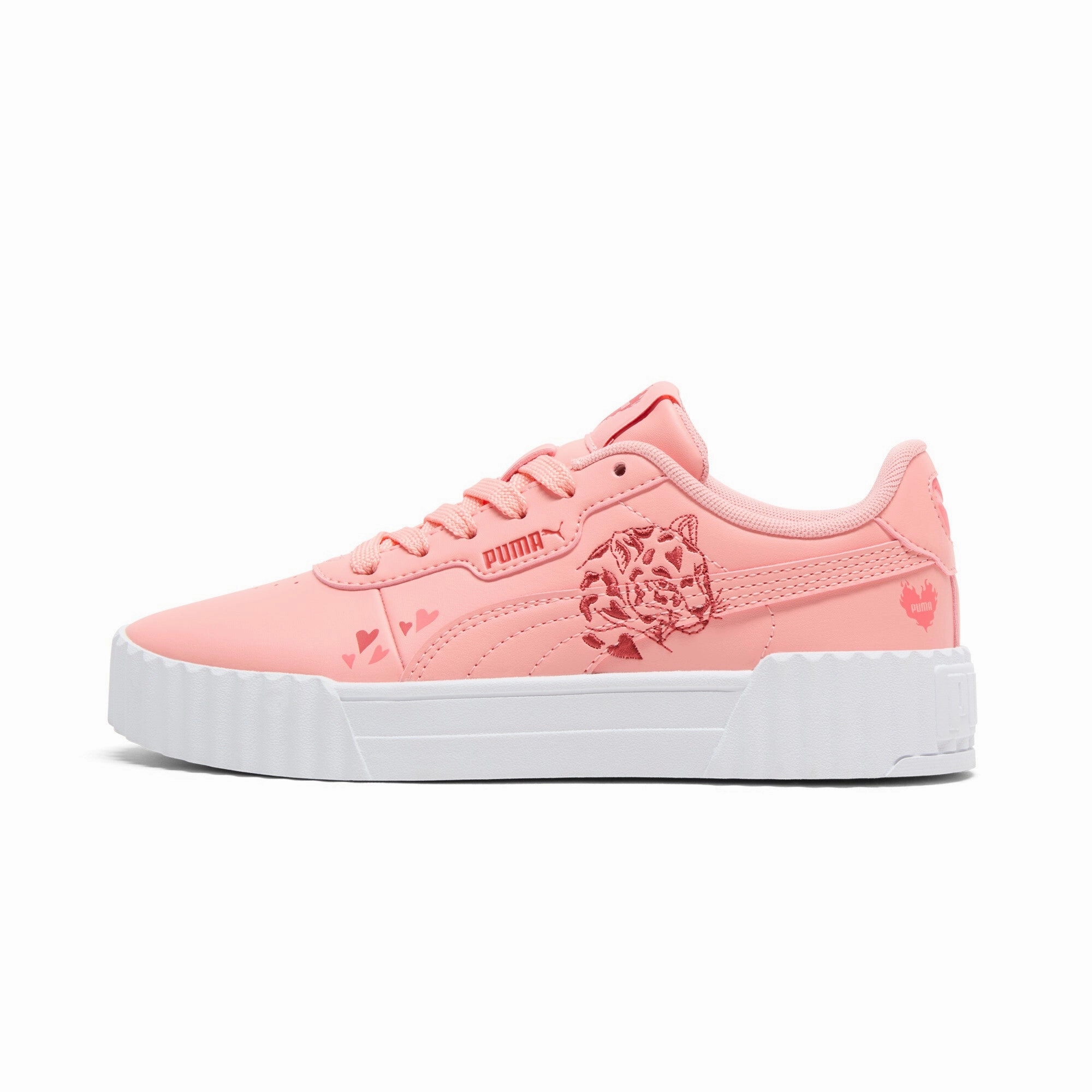 PUMA Big Kids' Girls' Carina 3.0 Love Sneakers Non Toxic Adhesives