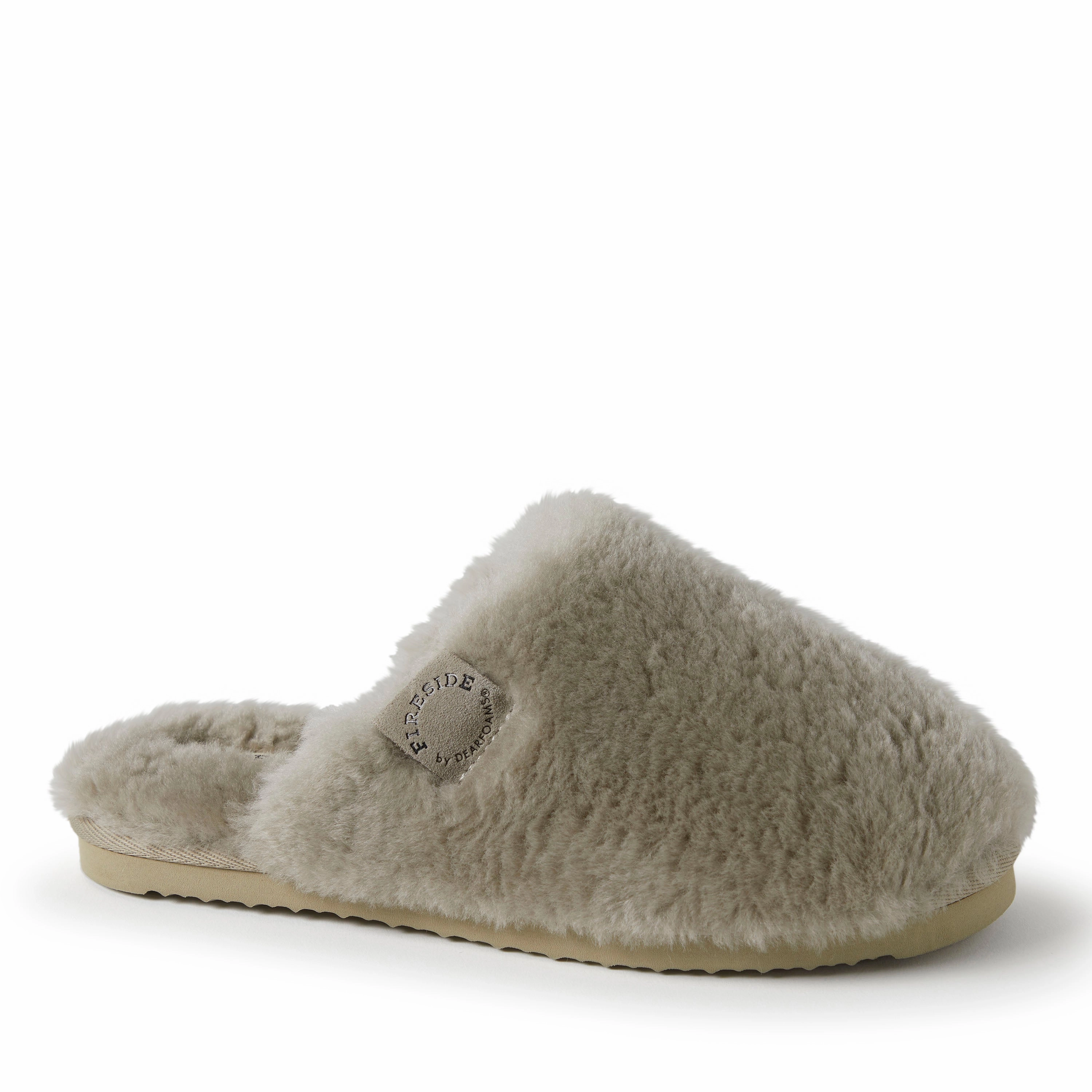 Fireside By Dearfoams Women's Shelly Beach Genuine Shearling Scuff Slippers Classic Slides
