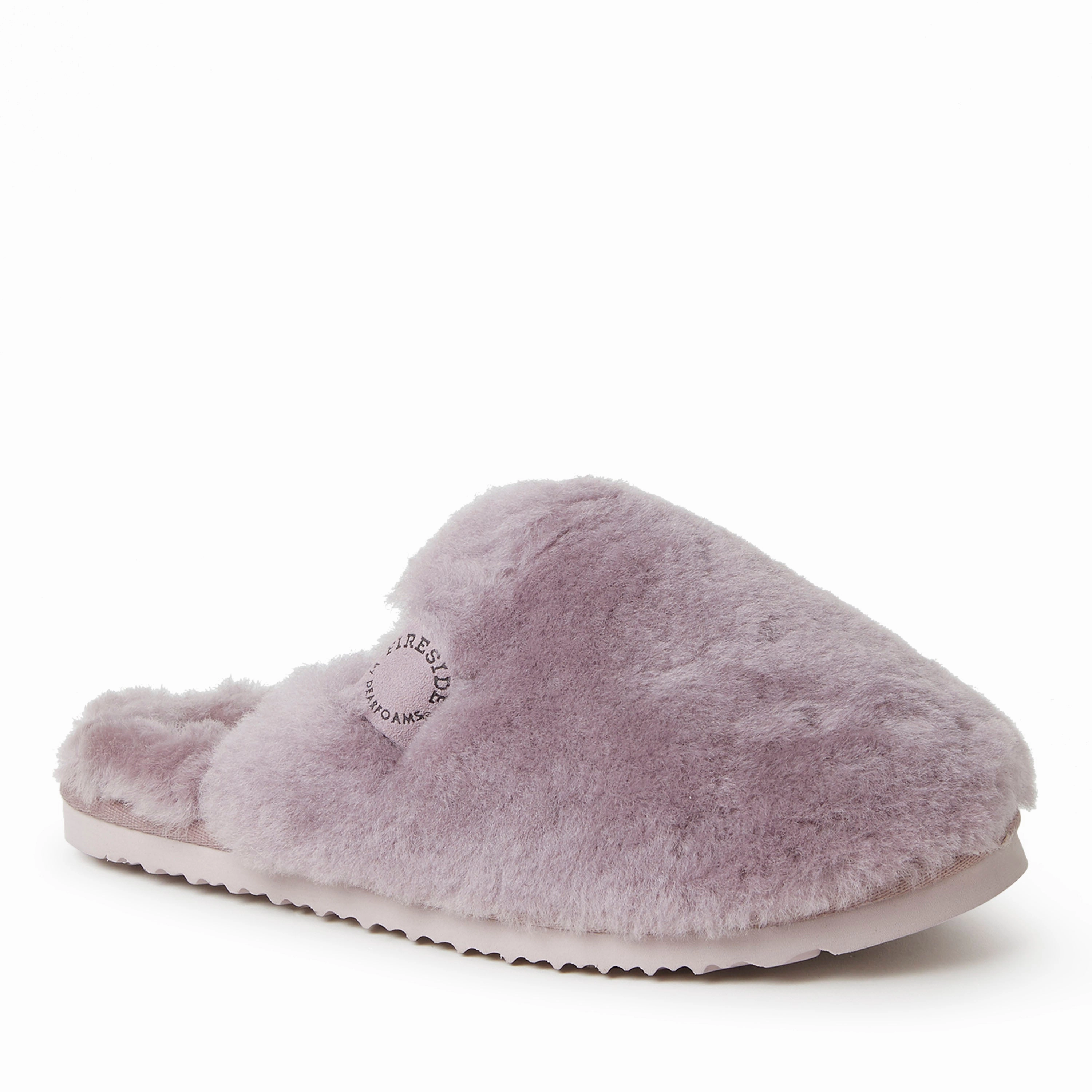 Flexible Comfort Fireside By Dearfoams Women's Shelly Beach Genuine Shearling Scuff Slippers
