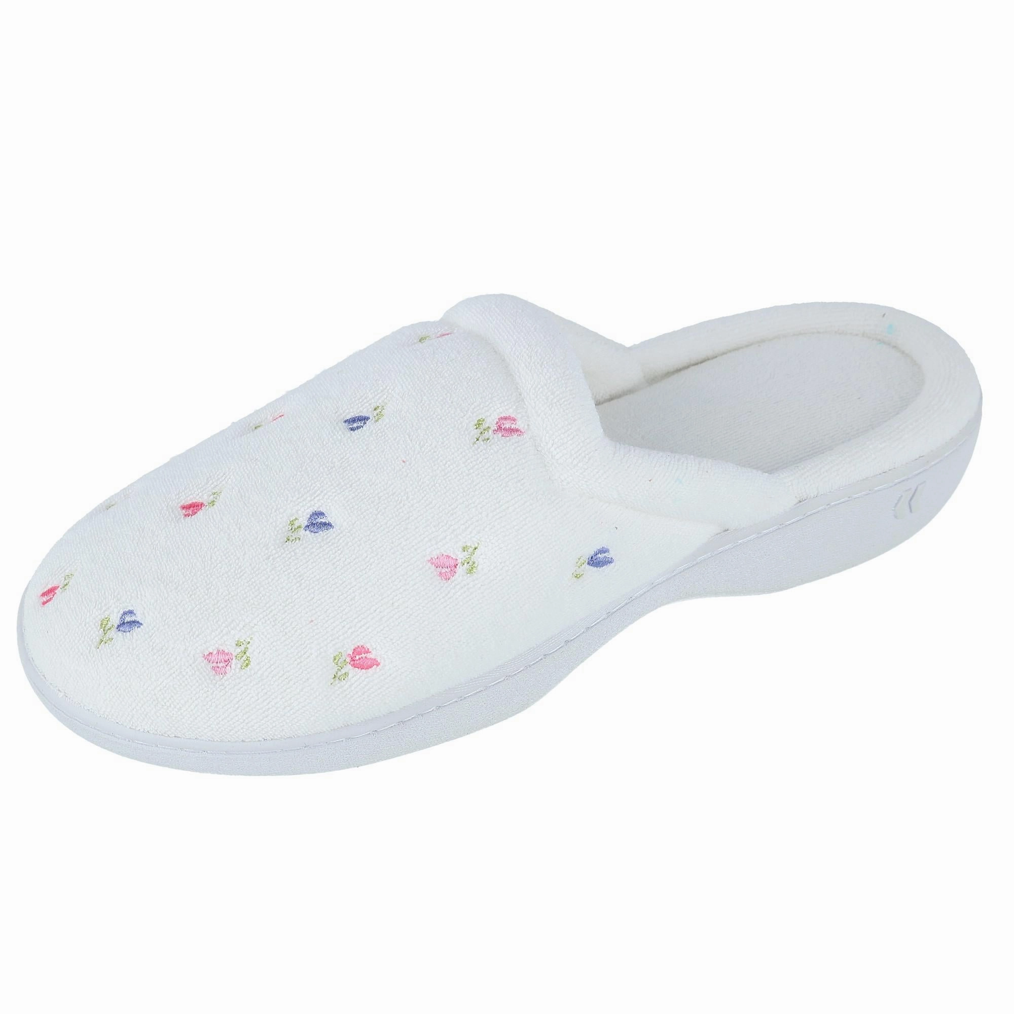 Women's Terry Scalloped Embroidered Clog Slippers Athletic Footwear