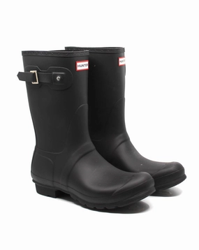 Women's Original Short Matte Rain Boots In Black Comfort Toe Box