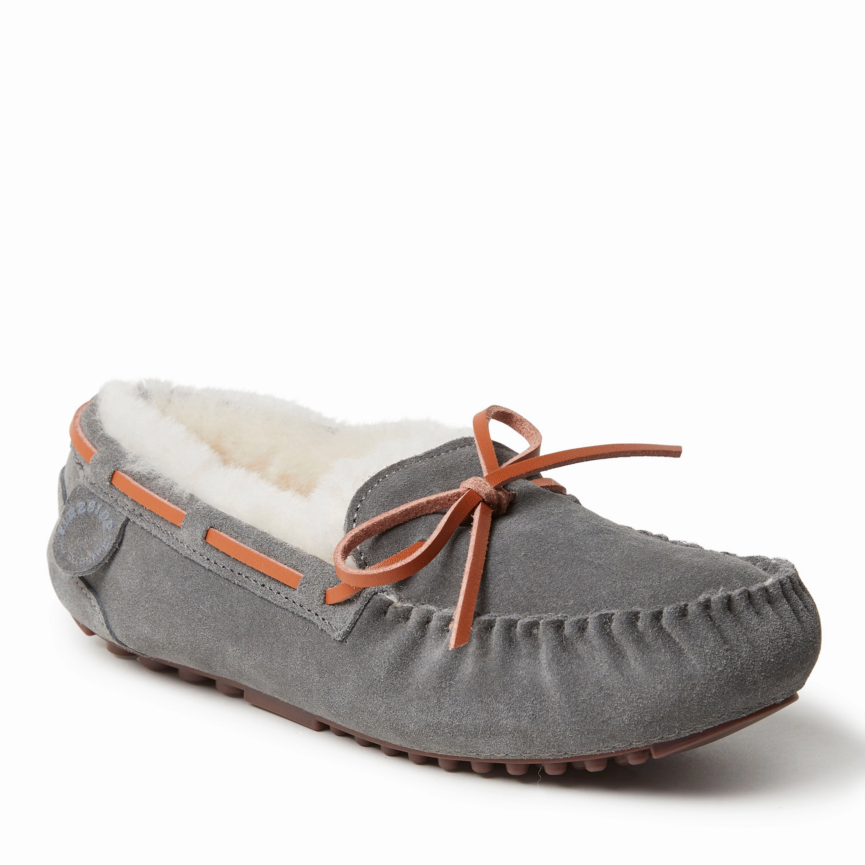 Fireside By Dearfoams Women's Victoria Genuine Shearling Moccasin with Tie Comfortable Soles Wide opening