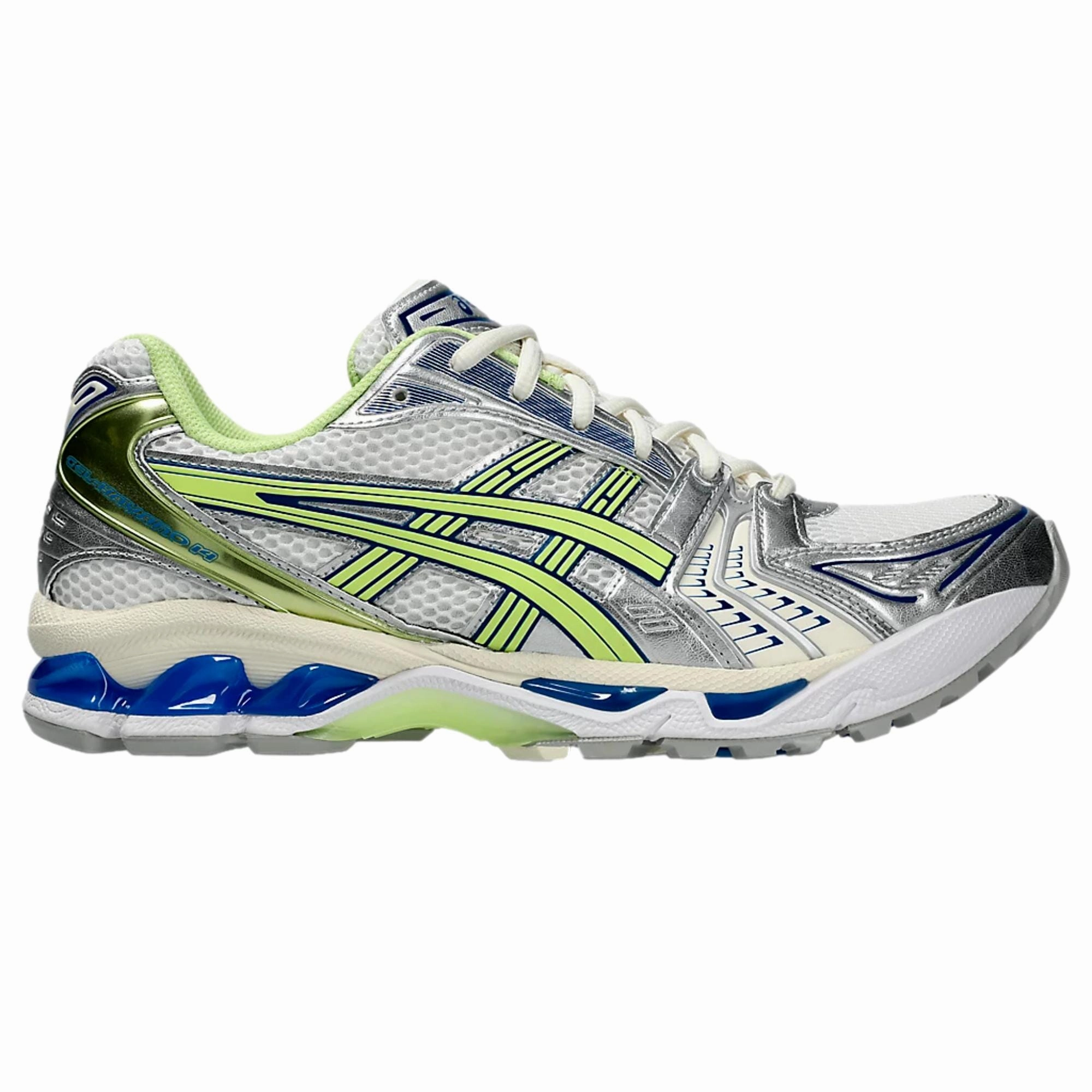 running in a volcanic area shoes Asics Gel - Kayano 14 White / Lime Green  1203A537-108 Men's