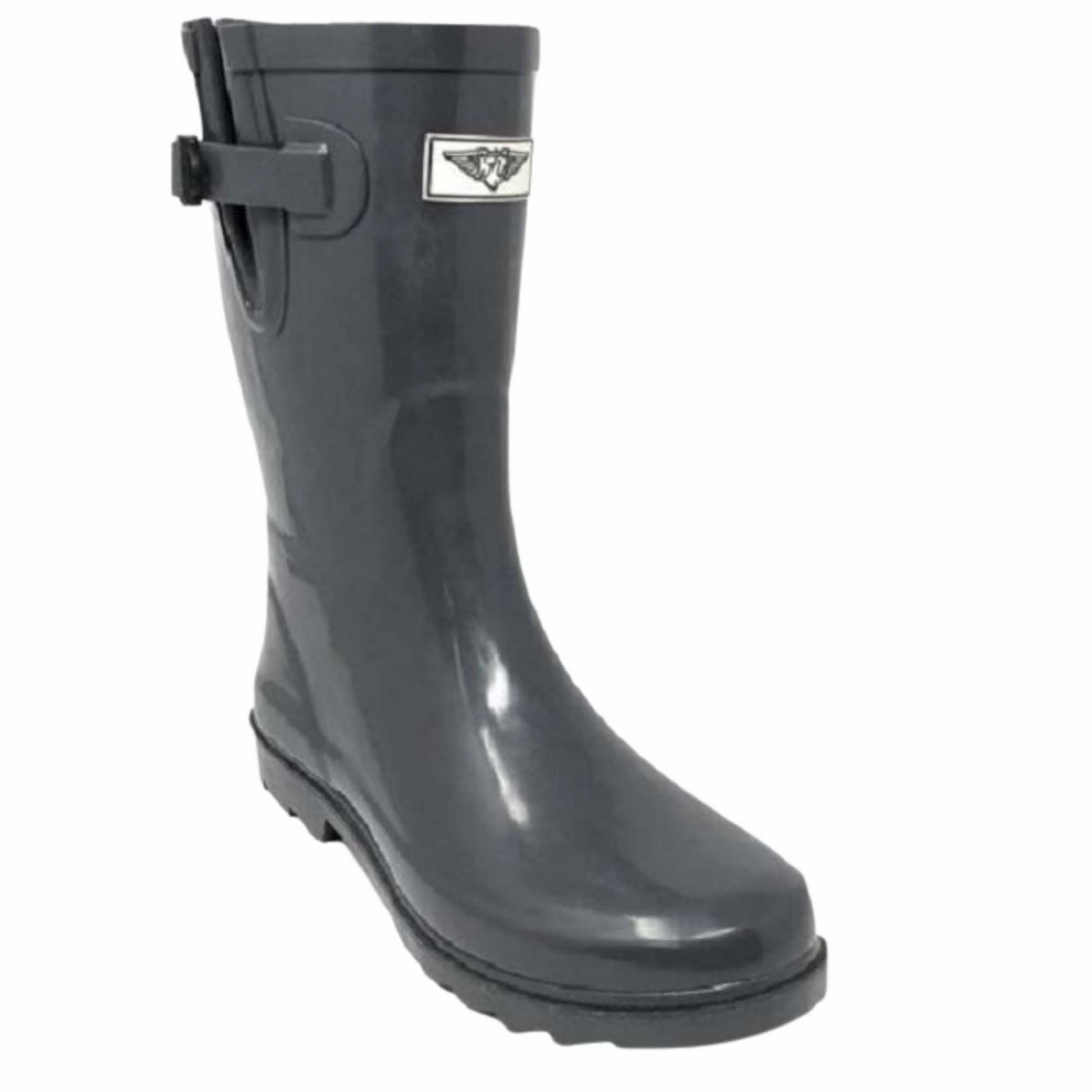 Western Ride Women's Mid-Calf Solid Color Rubber Rain Boots