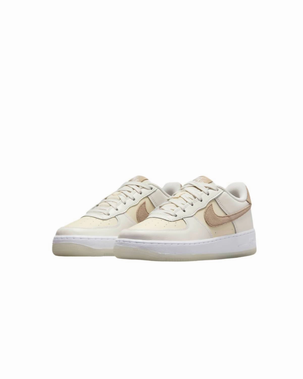 Boy's Air Force 1 Lv8 5 Gs Sneakers In Sail/khaki-Coconut Milk-White Thermal Insulation Layer