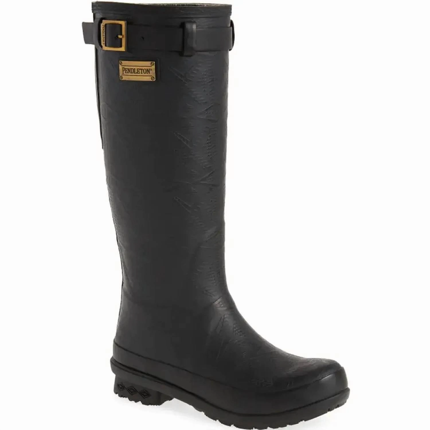 Women's Heritage Embossed Tall Rain Boot In Black Slip Resistant Backcountry Camper