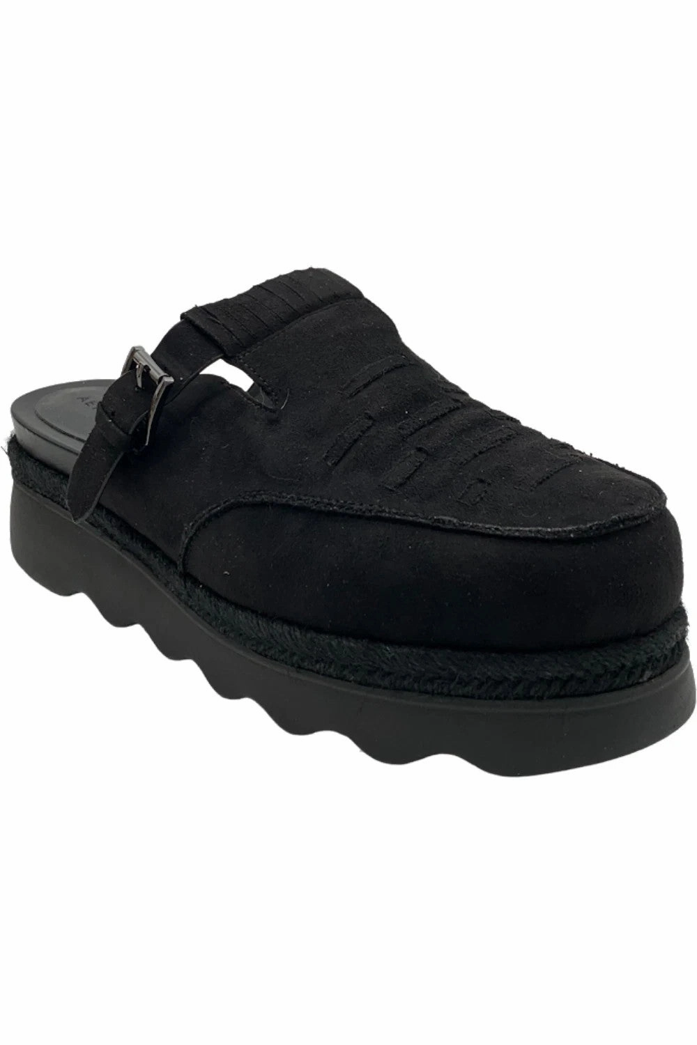 Aerosoles Wyoming Slippers Women's Black Suede Platform Comfort Mule JOBB636 Padded Straps Casual Wear