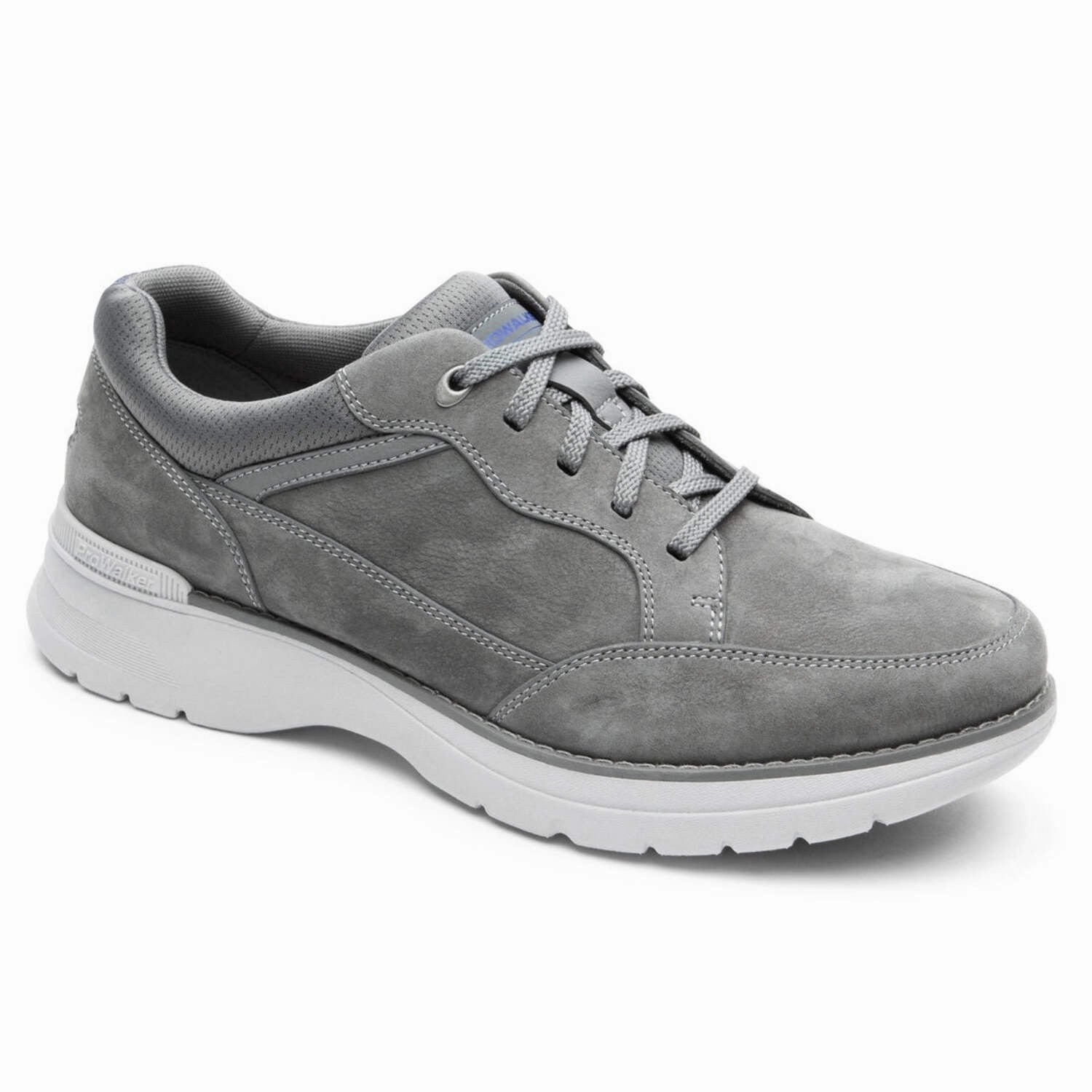 family - run easy - to - take - off shoes Rockport 6000 Ubal Sneakers Men's  Gray White Leather Running Shoes JOBB1341