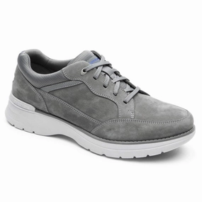family - run easy - to - take - off shoes Rockport 6000 Ubal Sneakers Men's  Gray White Leather Running Shoes JOBB1341