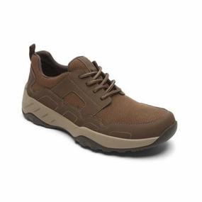 Rockport XCS Riggs Sneakers Men's  Brown Leather Low Top Casual Shoes JOBB830 racing use