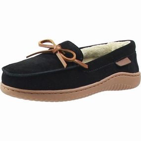 Wilmington Womens Faux Fur Lined Leather Moccasin Slippers Elegant Touch Slip Fit Comfort