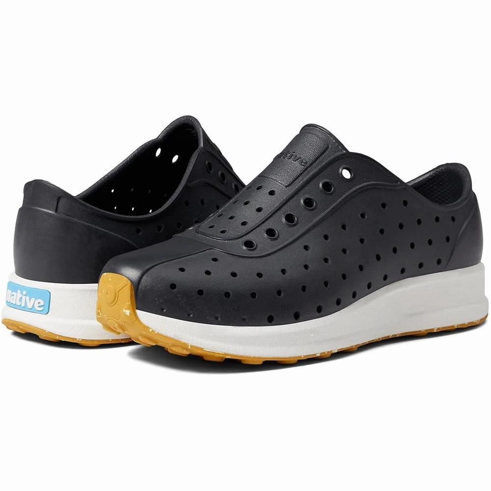 Native Robbie Child Sneaker - Jiffy Black/Shell White/Mash Speckle Rubber Long distance
