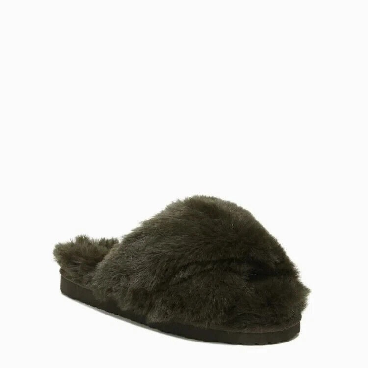 Perfect for Travel Sam Edelman Jeane Slipper Women's 6 Brown Faux Fur Comfort Slip-On Slide KHD754