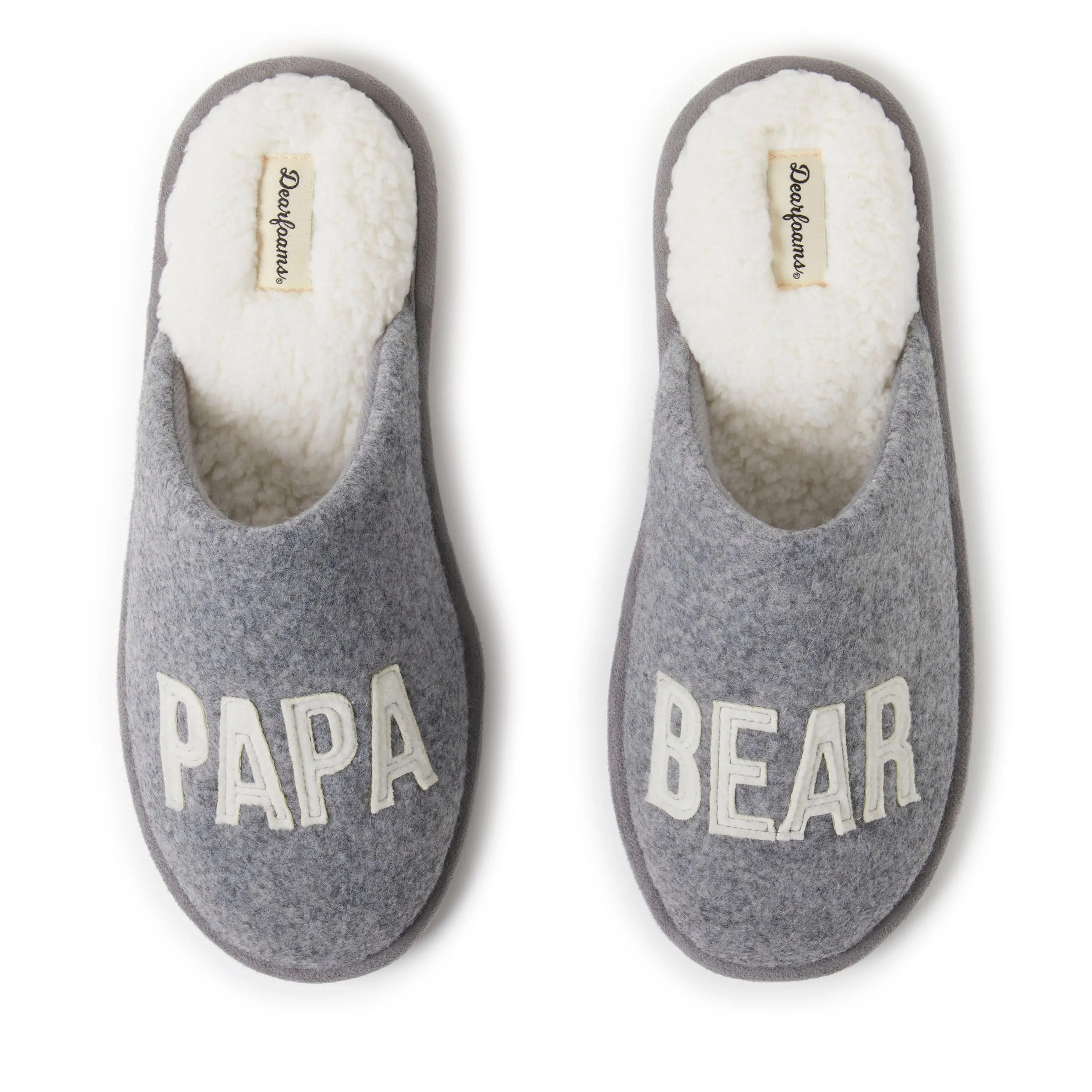 Dearfoams Men's Carson Papa Bear Family Scuff Slipper Everyday Use Comfy Step