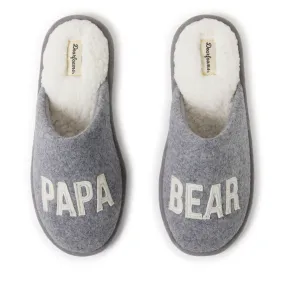 Dearfoams Men's Carson Papa Bear Family Scuff Slipper Mid Heel