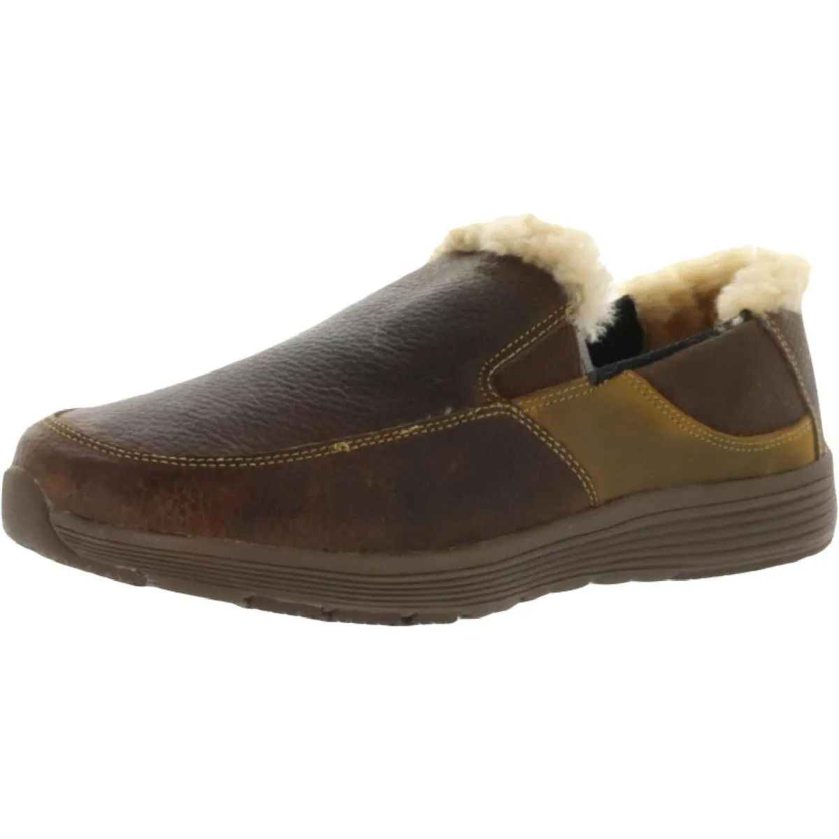 Bulgan Mens Faux Fur Inserts Slip On Loafer Slippers No Tightness