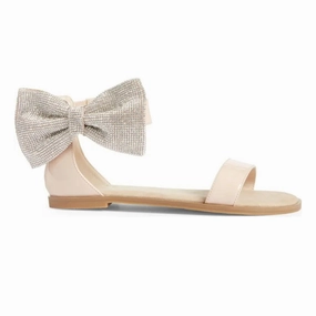 Miss Cambelle Crystal Bow Sandal in Blush Patent - Kids Daily Support