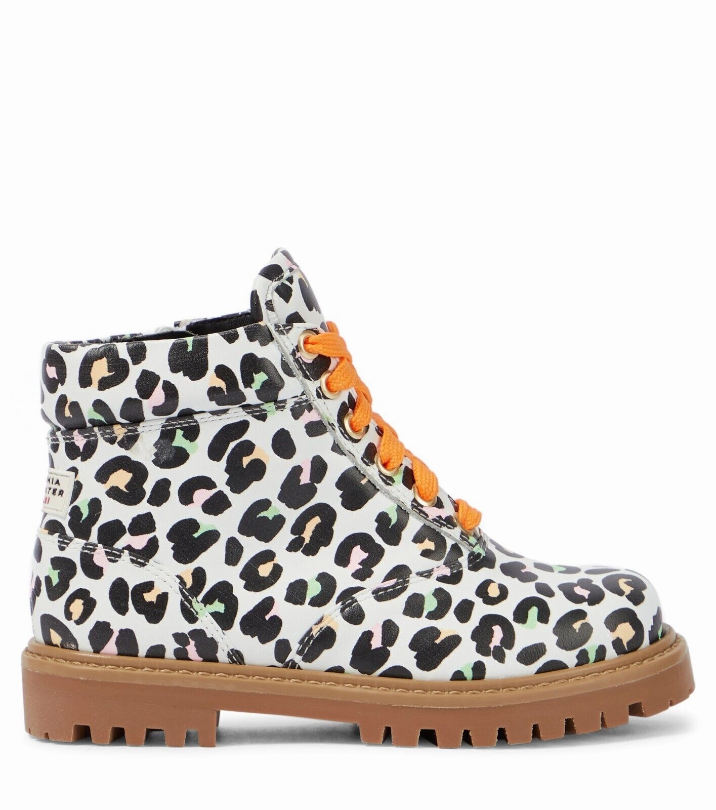 Performance Tech Sophia Webster Tia Combat Boots Girls Kids 13 Multi Leopard Print Leather KHD705