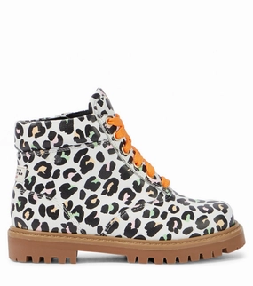 Performance Tech Sophia Webster Tia Combat Boots Girls Kids 13 Multi Leopard Print Leather KHD705