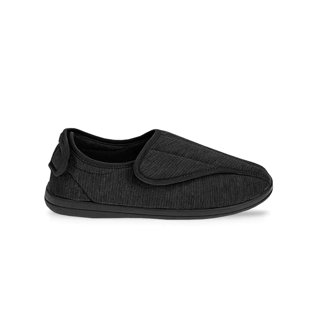 United Supply Co - Men's Plain Velcro Slippers (SMF4931BUS BLK) Classic Design Versatile use