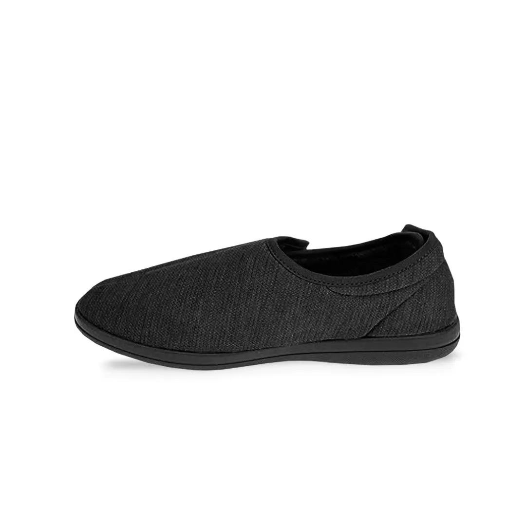 suede upper United Supply Co - Men's Plain Velcro Slippers (SMF4931BUS BLK)