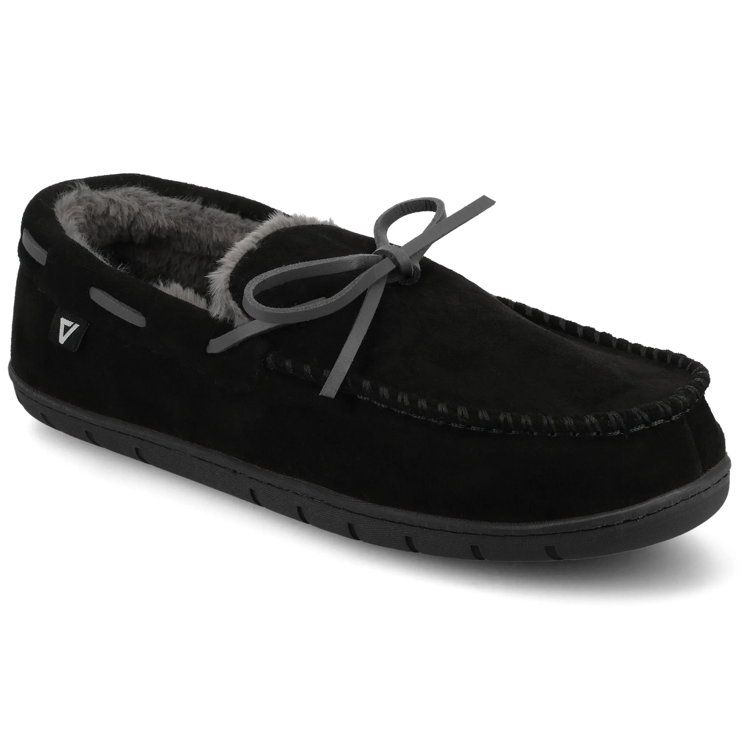 Vance Mens Hayden Shearling Slipper Stretchable Straps platform